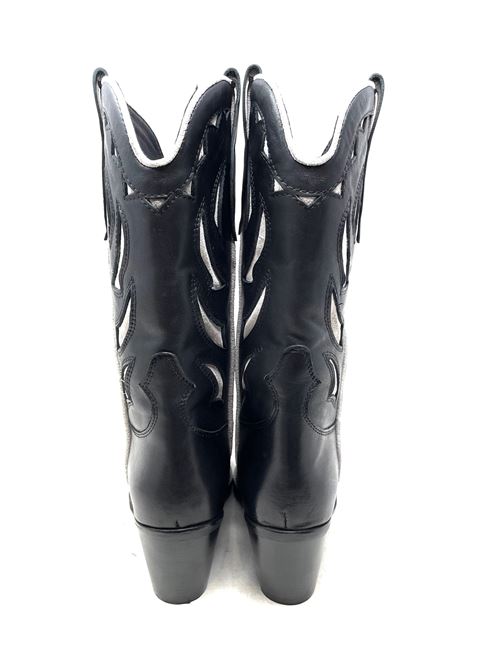 Texano donna ricamato IL LACCIO | 24FW1000LEATHERNERO/BIANCO